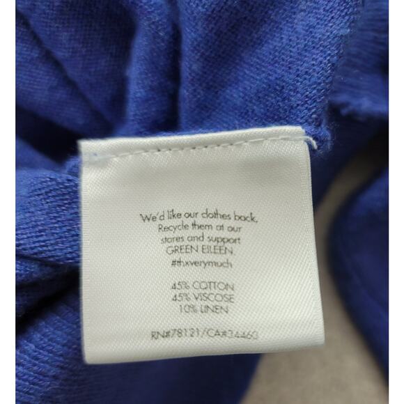 Eileen Fisher Blue Marled Draped Cowl Neck Sweater XS Lightweight Batwing Sleeve - Picture 5 of 6